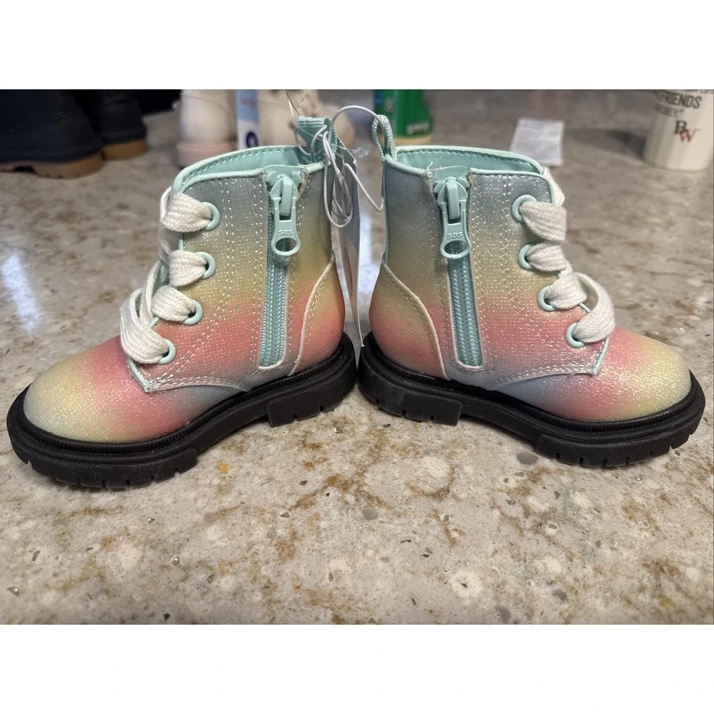 Toddler Girls' Amaya‎ Lace-Up Combat Boots - Cat & Jack Size 5 NWT